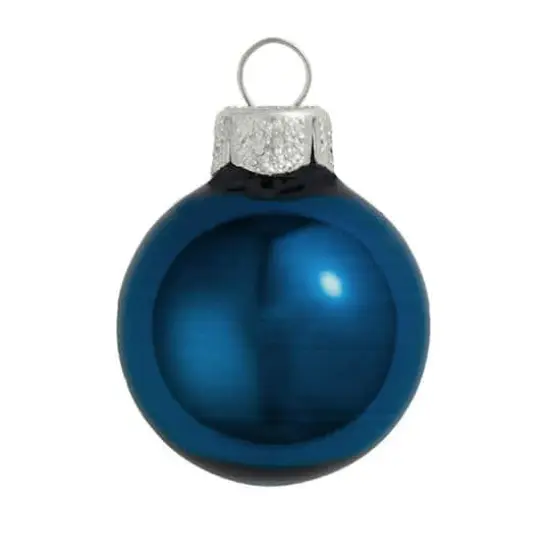 2ct. 6" Shiny Glass Ball Ornaments Midnight Blue Shiny {1}