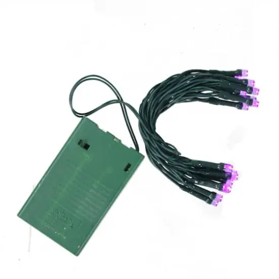 20ct. Purple LED Wide Angle Mini Christmas String Lights with Green Wire {4}