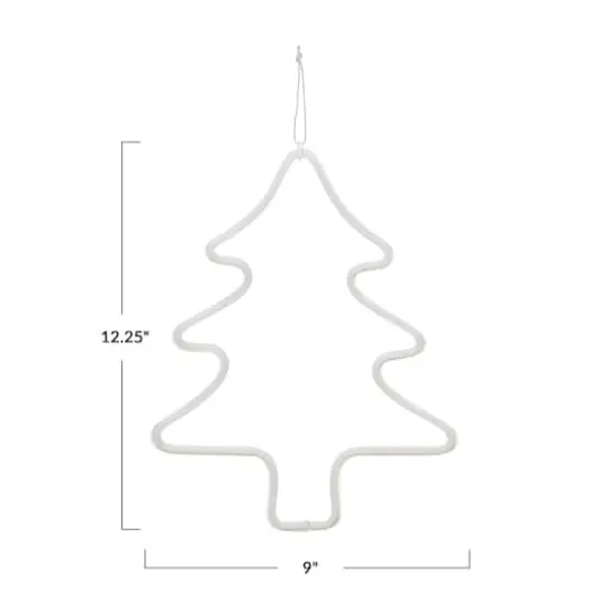 Hello Honey&reg; 12.25" White Wire Tree Wall D&eacute;cor with LED Light {5}