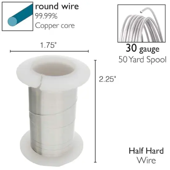 The Beadsmith&reg; Wire&trade; Elements 30 Gauge Tarnish-Resistant Wire Silver {7}