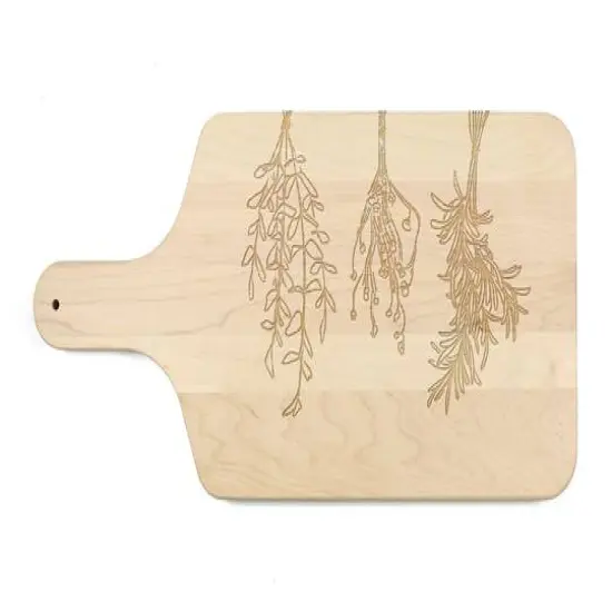 Dried Herbs 17" x 8" Maple Paddle Cutting Board {1}