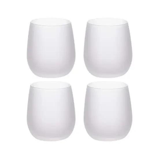 Craft Express 4ct. 10oz. Frosted White Stemless Glass {3}