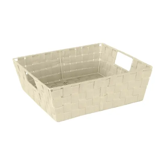 Simplify Large Woven Storage Shelf Bin Ivory {1}