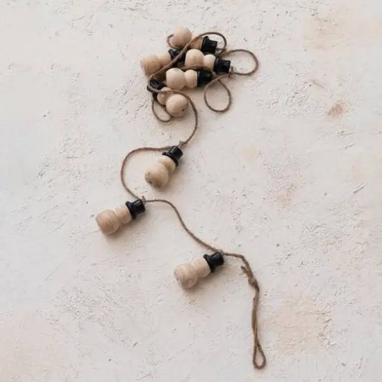 Hello Honey&reg; 6ft. Decorative Wood Snowman with Jute Rope Garland {3}