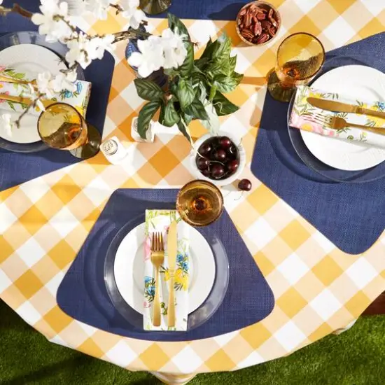 DII® Solid Wedge Vinyl Table Placemats, 6ct. Nautical Blue {4}