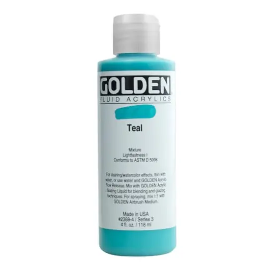 Golden&reg; 4oz. Fluid Acrylics Teal {1}