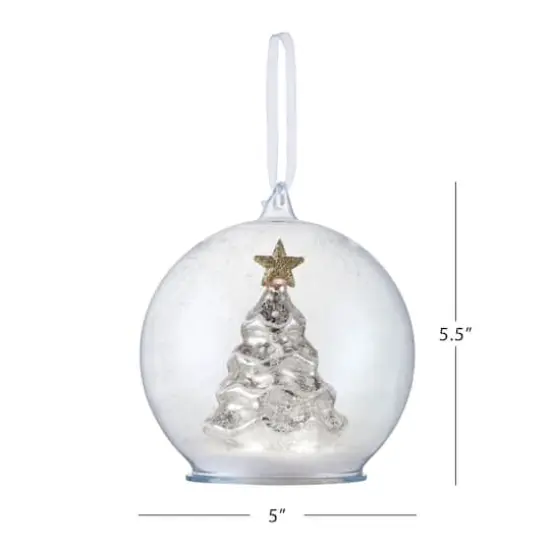 Silver Mercury Glass Tree Globe Ornament {4}