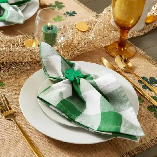 DII&reg; Buffalo Check Oversized Napkin, 6ct. Shamrock Green/White {9}