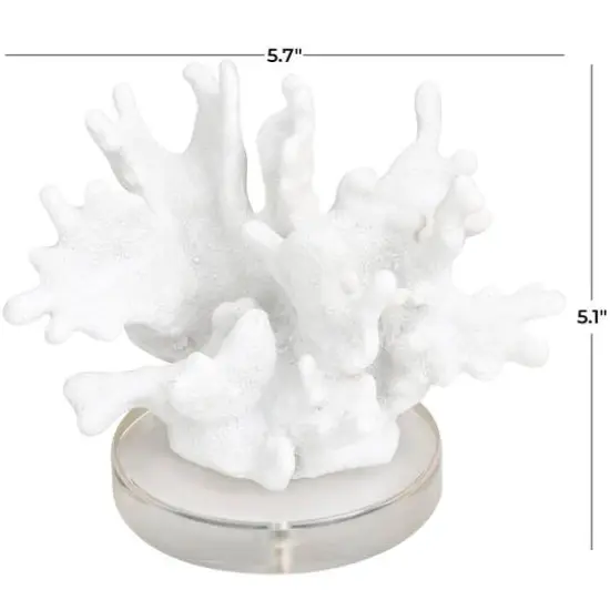 6" White Textured Coral Sculpture {5}