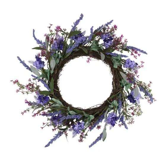 18" Floral & Lavender Spring Wreath {1}