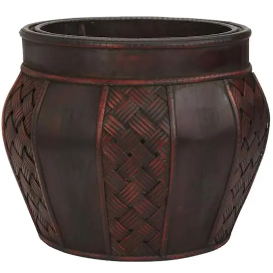 Wood & Weave Panel Decorative Planters Set {4}