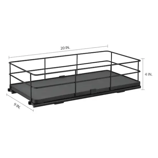 Organize It All Matte Black Slide Out Shelf Organizer {5}