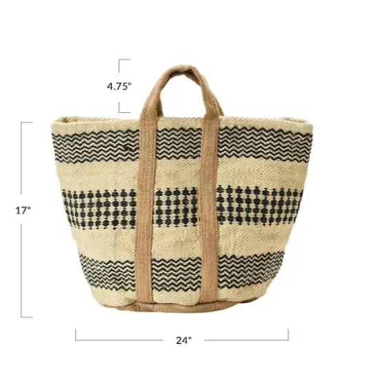 Hello Honey&reg; 24" Modern Boho Woven Jute Bag with Waterproof Liner and Contemporary Pattern {6}