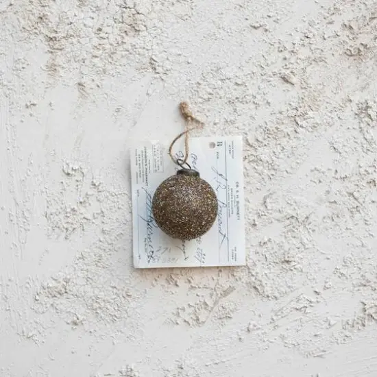 Hello Honey&reg; 24 Pack 2" Gold & Brown Beaded Glass Ball Ornaments {4}