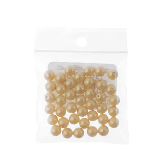 Preciosa Maxima 6mm Pearlescent Glass Nacre Pearls, 40ct.Yellow {3}