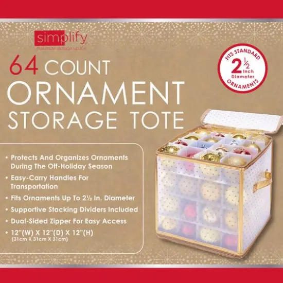 Simplify Clear & Gold Ornament Organizer {4}