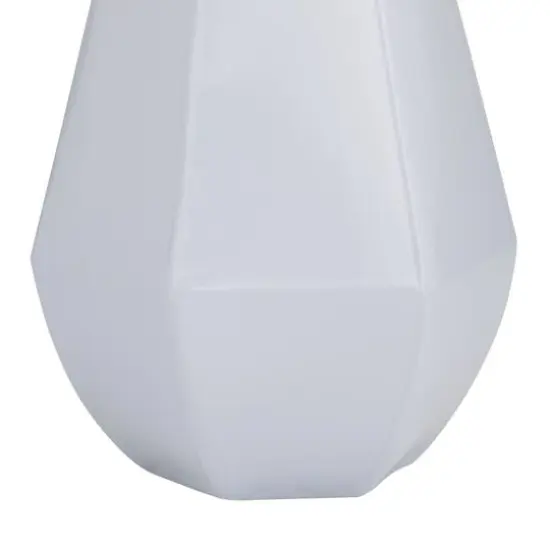 CosmoLiving by Cosmopolitan White Iron Contemporary Vase, 12" x 10" {6}