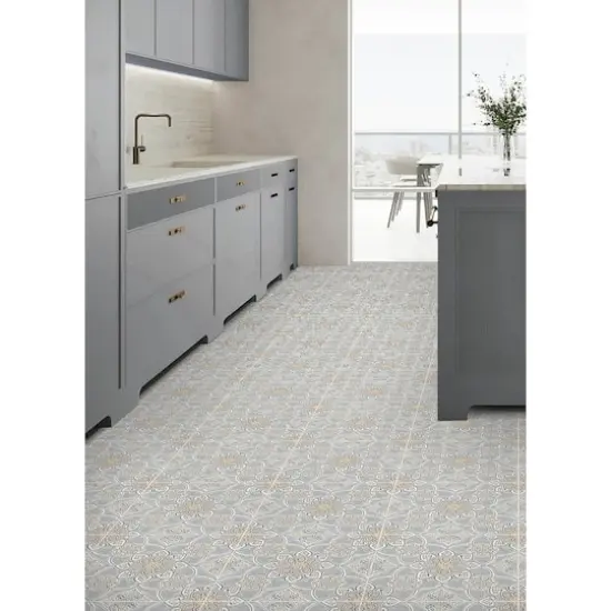 FloorPops Decora Blue Peel & Stick Floor Tiles {4}
