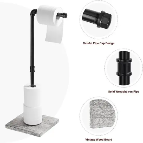 Freestanding Toilet Paper Holder Stand {4}