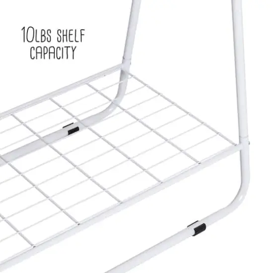 Honey Can Do White Clothing Rack with Shelves and Hanging Bar {13}