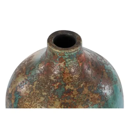 16" Blue Ceramic Rustic Vase {6}