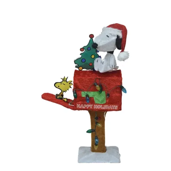 Peanuts&reg; 2.5ft. 3D Pre-Lit Snoopy with Tree on Mailbox Yard Art {4}