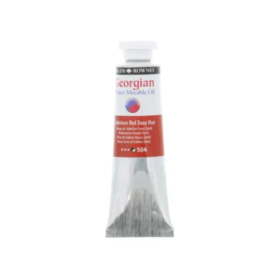 Daler-Rowney&reg; Georgian Water Mixable Oil Paint, 37mL 504 Cadmium Red Deep Hue {1}