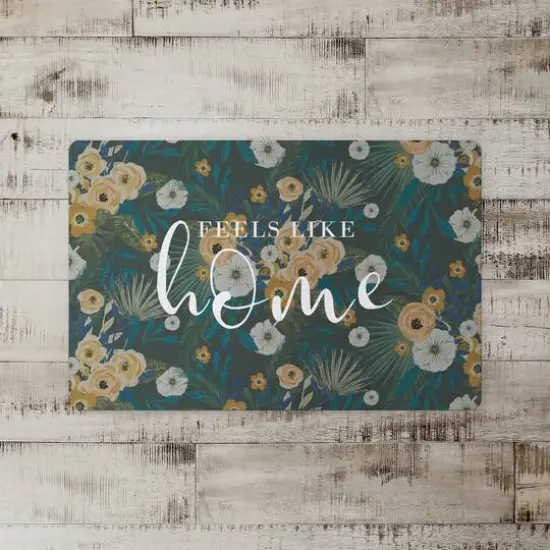 Feels Like Home Tropical Floral Floor Mat Green {3}