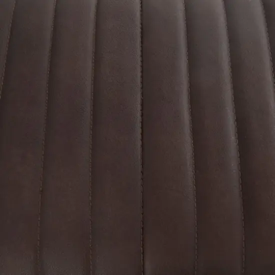 4ft. Dark Brown Leather Upholstered Bench with Hairpin Legs {6}