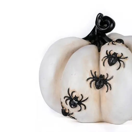 6" Pumpkin D&eacute;cor with Spiders {5}