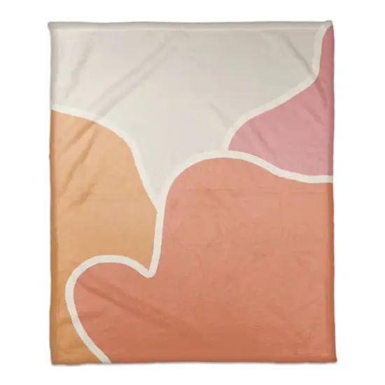 Blush Abstract 50" x 60" Coral Fleece Blanket {1}