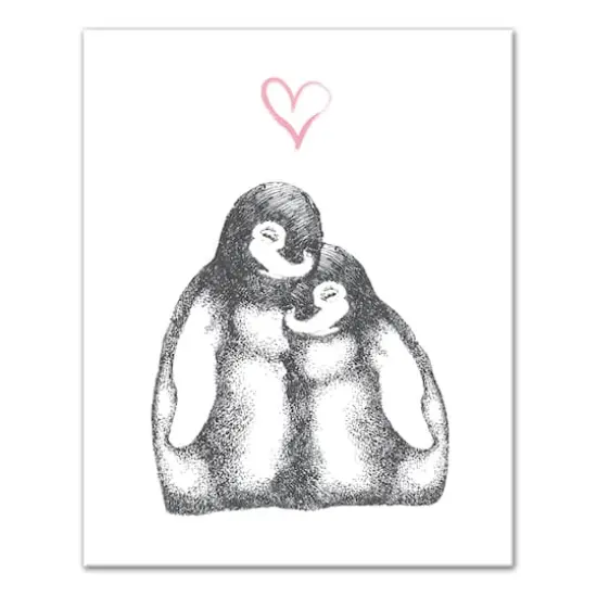 Penguin Love Canvas Wall Art {1}