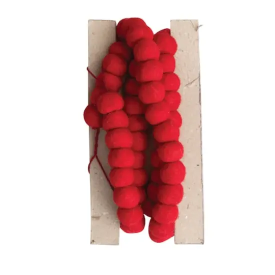 6ft. Wool Felt Ball Garland Red {6}