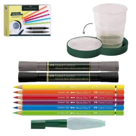 Faber-Castell&reg; Wet Mediums Art & Graphic Try It Box Set {3}