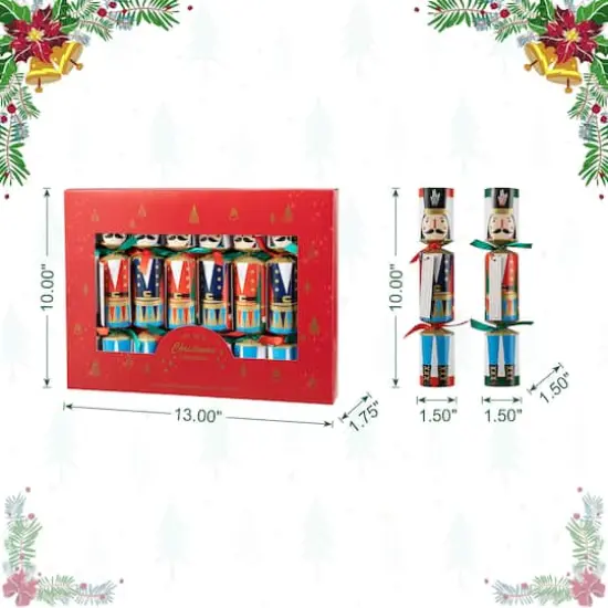 Glitzhome&reg; 10" Christmas Nutcracker Party Cracker with Gift Contents, 8ct. {9}
