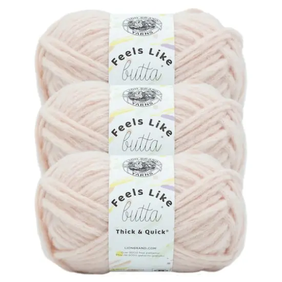 3 Pack Lion Brand&reg; Feels Like Butta&reg; Thick & Quick&reg; Yarn Peach Blush {1}