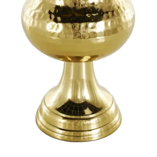 13" Gold Aluminum Hammered Goblet Vase {6}