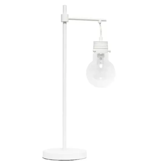 Lalia Home 24" White Matte 1 Light Beacon TableLamp with Clear Glass Shade {1}