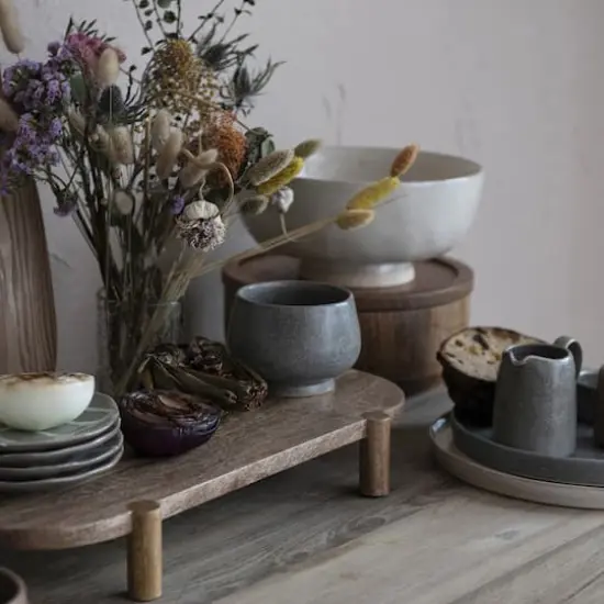 Hello Honey&reg; 7.5" Cream Large Stoneware Bowl with Handle {3}