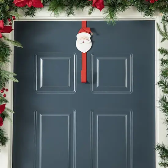 Glitzhome&reg; 14" Christmas Metal Elf, Snowman & Santa Wreath Hanger Set {6}