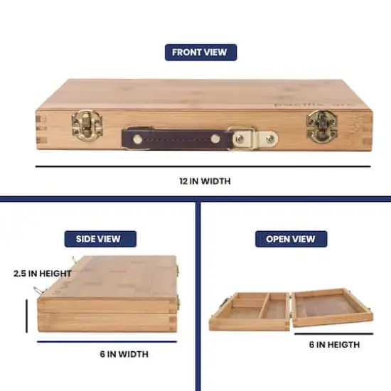 Pacific Arc 13" Bamboo Paint Box with 3 Compartments {6}