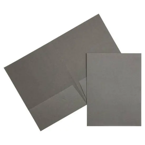 JAM Paper 9.5" x 11.5" 2-Pocket Linen Folders, 6ct. Gray {8}