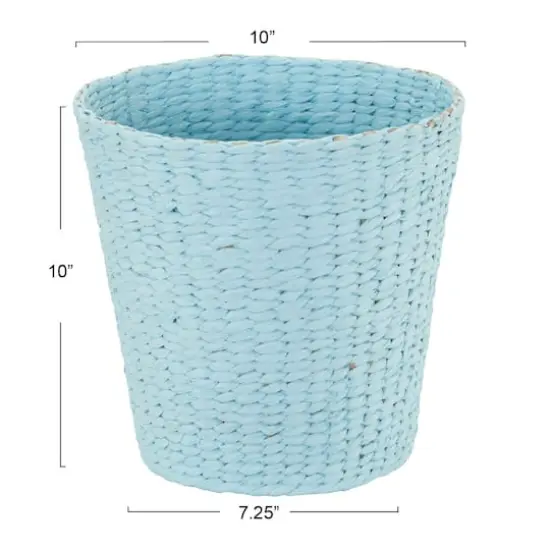 Household Essentials Blue Woven Waste Paper Rope Basket {4}