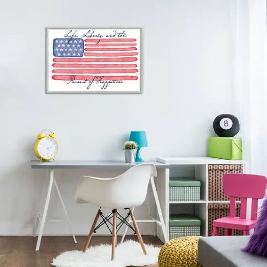 Stupell Industries All American Patriotic Phrase Framed Giclee Art Gray {3}