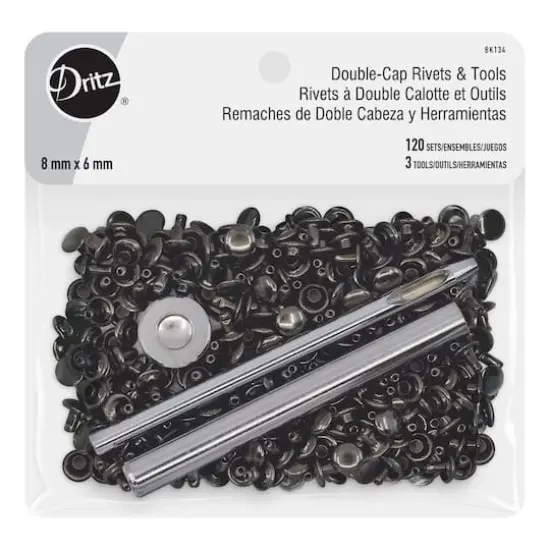 Dritz&reg; Gray Double-Cap Rivets & Tools, 120 Sets {1}