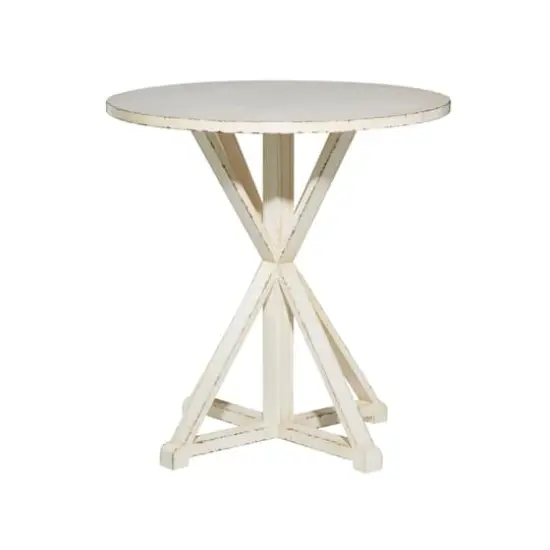 31" White Wood Farmhouse Accent Table {3}