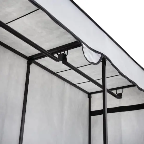 Honey Can Do 60" Gray Wide Double Door Portable Wardrobe Closet {6}