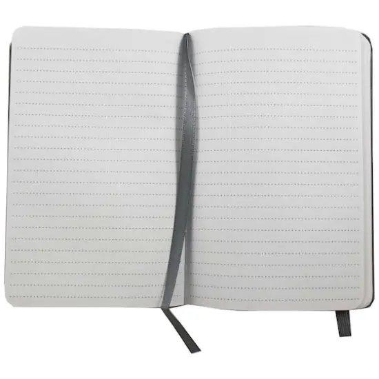 JAM Paper Large Hardcover Notebook with Elastic Band Grey {5}
