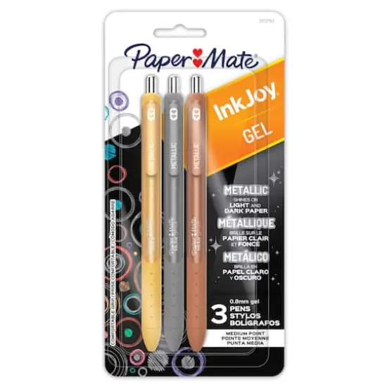 Paper Mate&reg; InkJoy&reg; Metallic Retractable 0.8mm Gel Pen 3 Color Set {1}