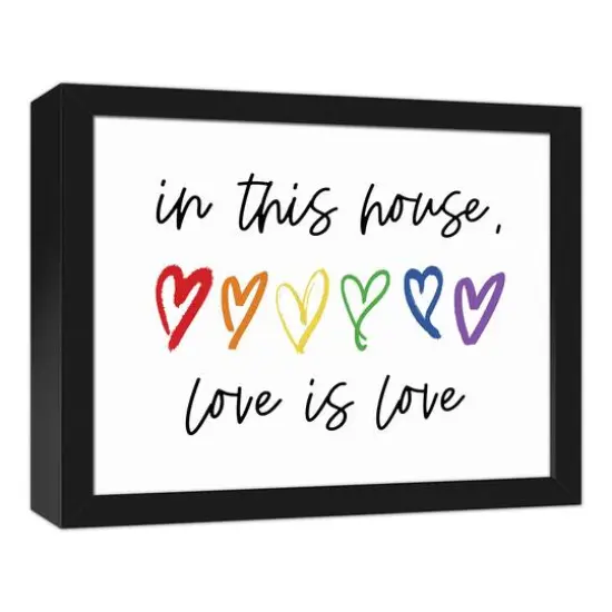 Love Is Love House Black Framed Canvas Wall Art {3}